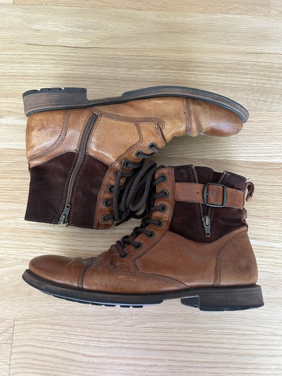 Aldo Other - Aldo Brown and Dark Brown Leather Lace-Up Combat Boots